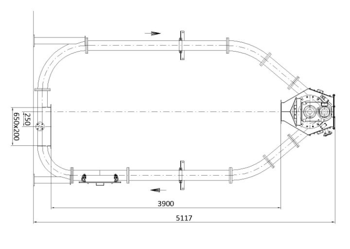 Vertical conveyor including bend supports-Image